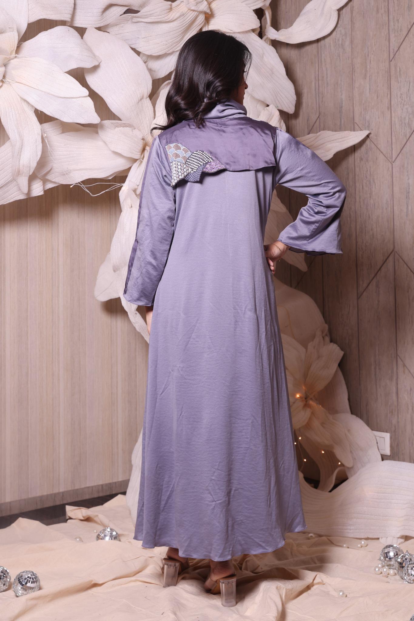 Cowl Shadow Effected Imported Mix Indo Western Dress