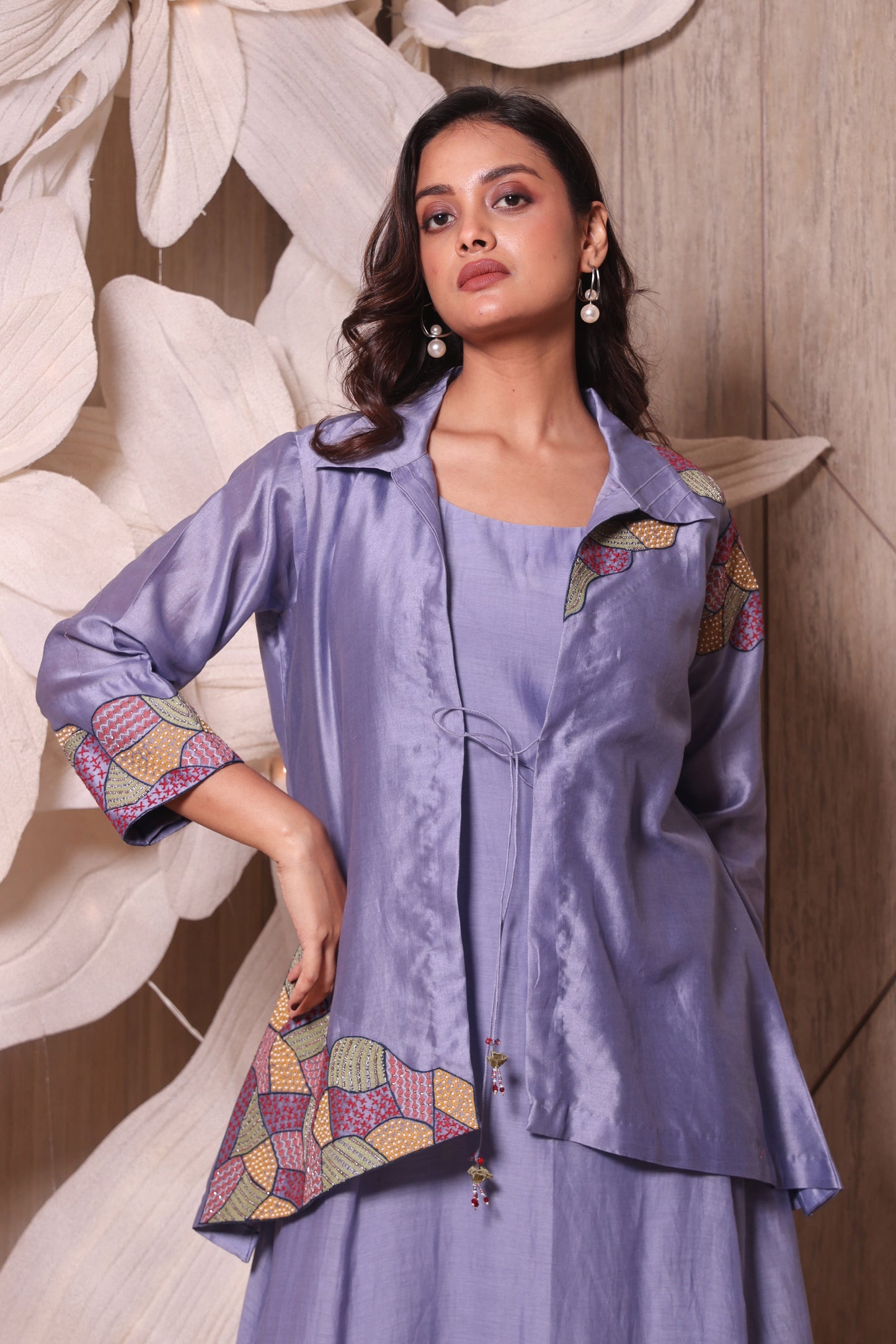 Mal Chanderi Indo-Western Jacket Dress