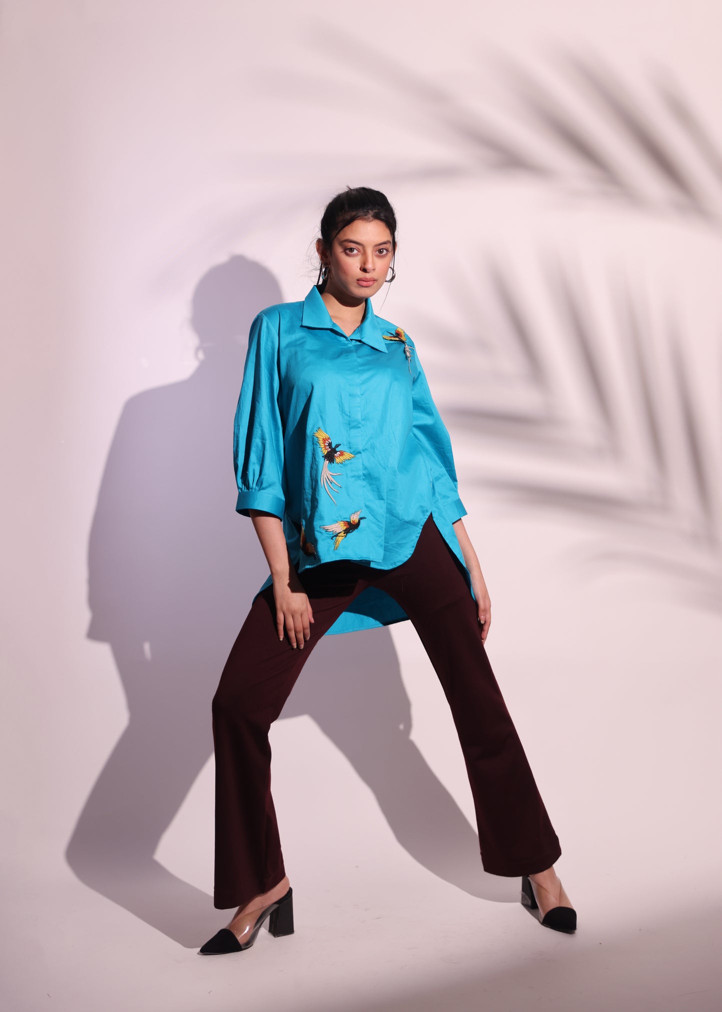 BIRD PATCHWORK EMBROIDERED SHIRT