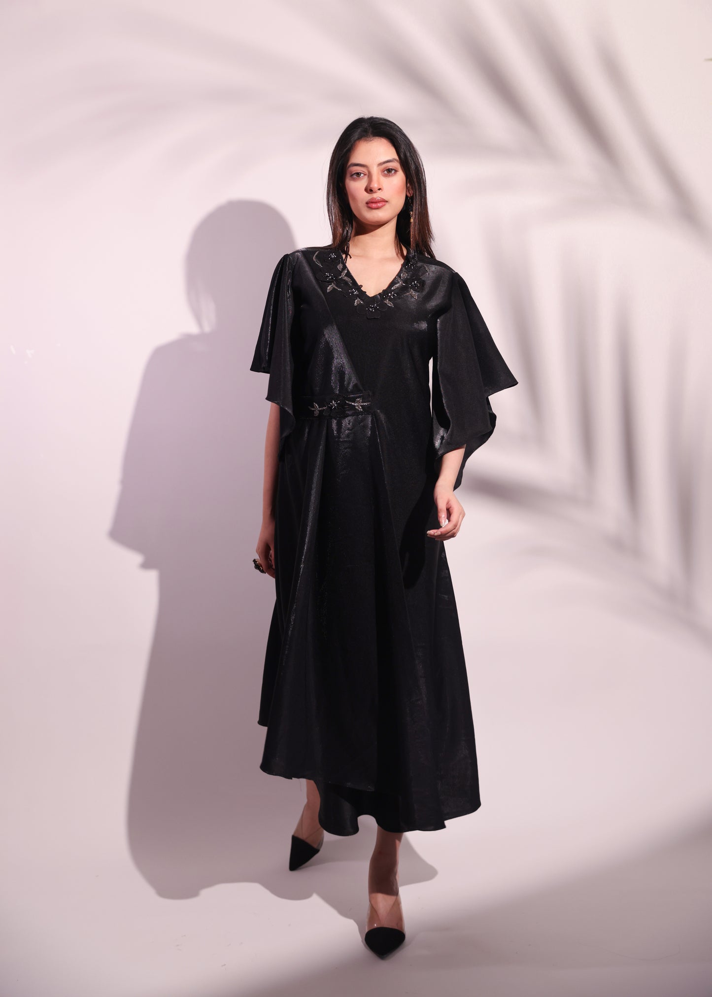 SHIMMER INDOWESTERN DRESSES WITH BIAS SLEEVES